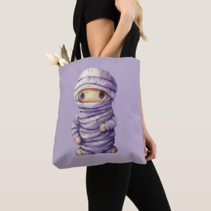 Super süße lila und weiße Mumie Halloween Tasche