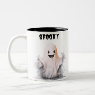 Super süßer Geist Gruseliger spooky Spaß Halloween Zweifarbige Tasse