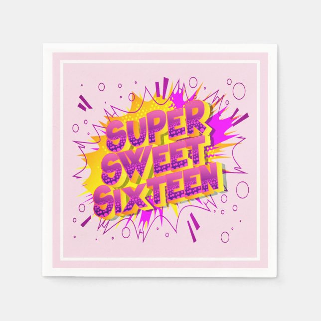 Super Sweet 16th Birthday party Serviette (Vorderseite)