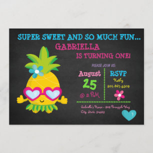 Super Sweet Ananas Erster Geburtstag Einladung