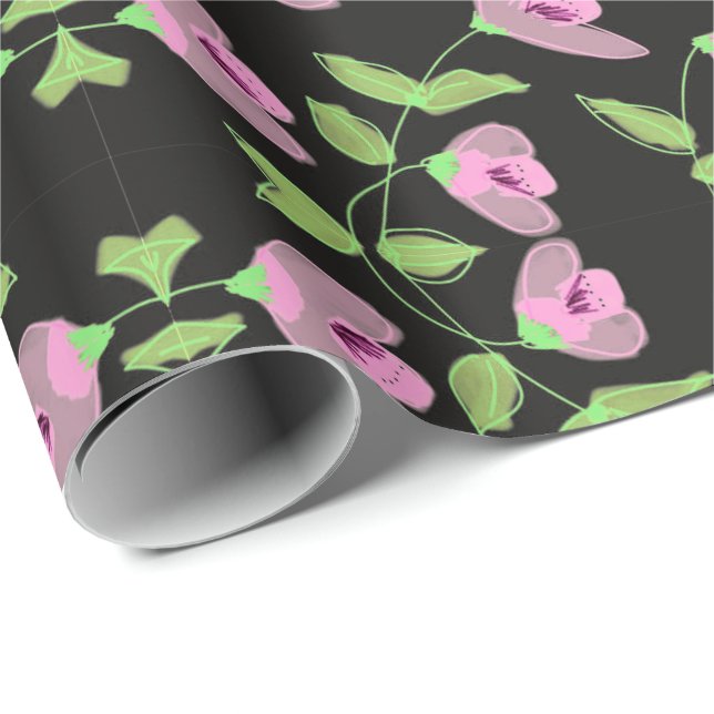 Super Sweet Geschenkwrap in Schwarz und Rosa Geschenkpapier (Rolleneckpunkt)