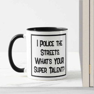 Super Talent de la police. Mug à café à deux tons