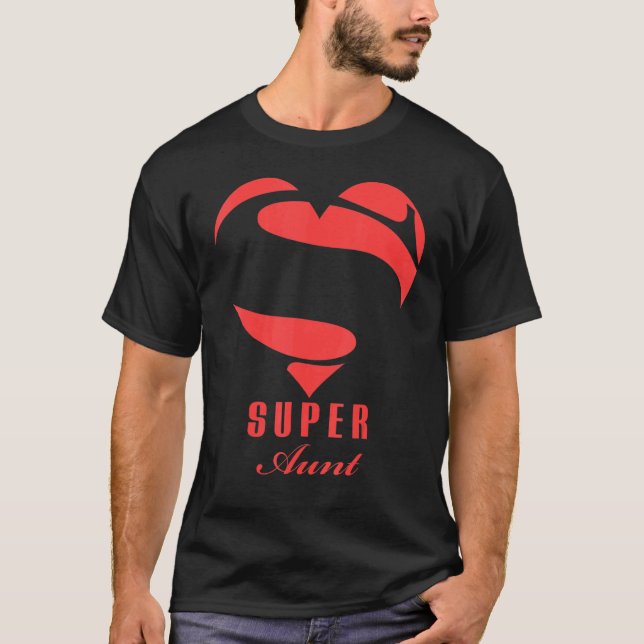 Super Tante Superhero Mutter Vatertag T-Shirt (Vorderseite)
