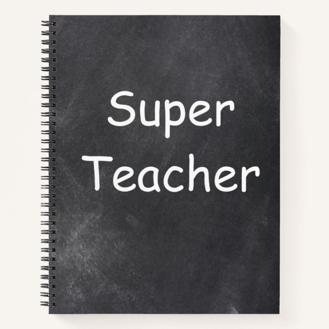 Super Teacher Chalkboard Design Geschenkidee Notizbuch (Vorderseite)