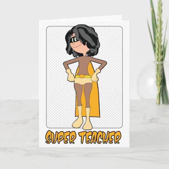 Super Teacher Female Card für Lehrerbewertung Karte (Vorderseite)