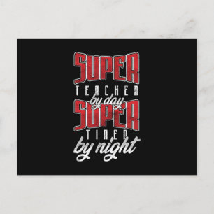 Super Teacher Teacher Teaching School Geschenk Postkarte
