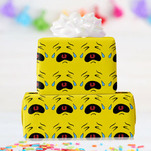 Super trauriges schreiendes Gesicht Emoji Geschenkpapier