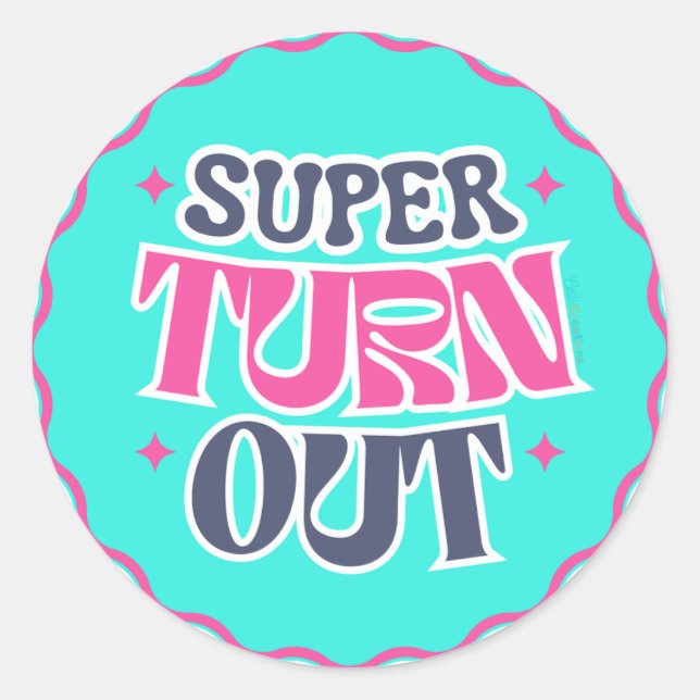 Super Turn Runder Aufkleber (Vorderseite)