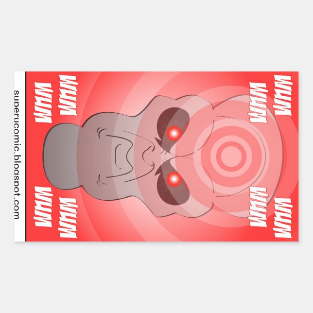 Super U. Alien Ghost Stickers! Rechteckiger Aufkleber (Vorderseite)