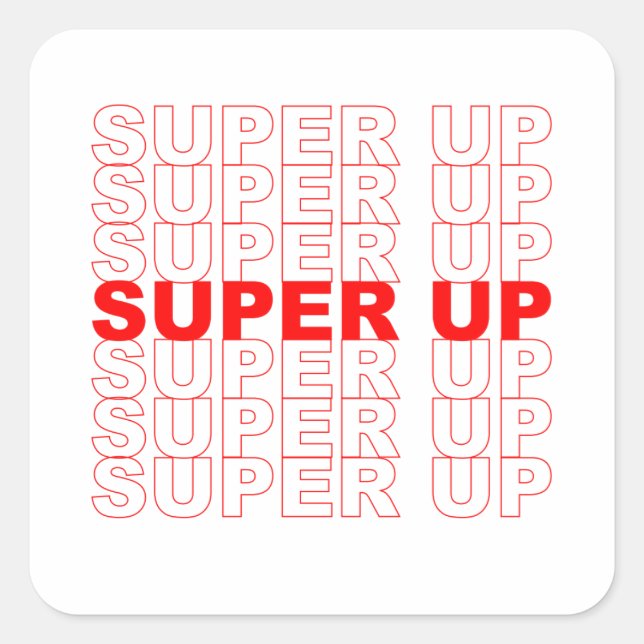 Super Up Vielen Dank Quadratischer Aufkleber (Vorderseite)