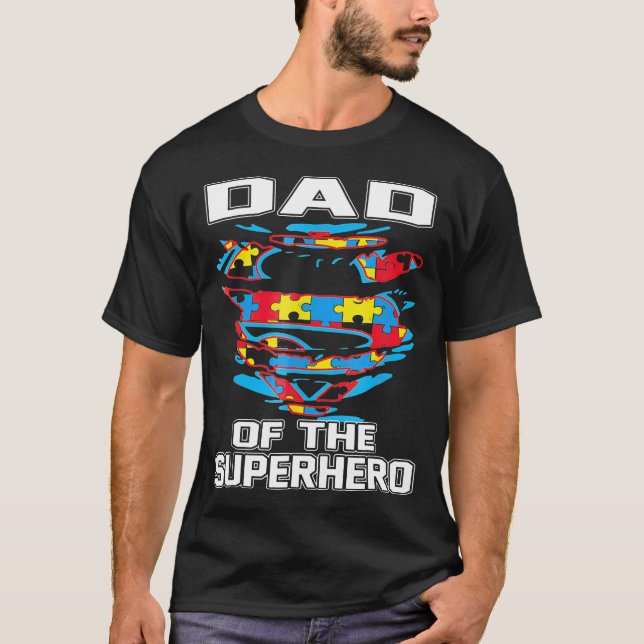 Super Vater Autistic Awareness Geschenk Vater Supe T-Shirt (Vorderseite)