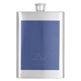 Super Vater Blue & Silver Minimalistisch - Vaterta Flachmann