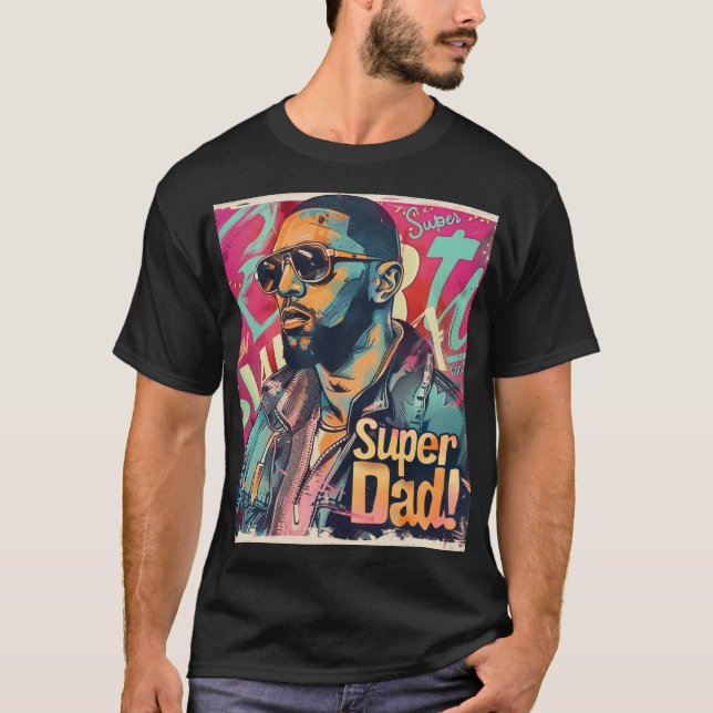 Super Vater Digital Art T-Shirt (Vorderseite)