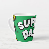 "Super Vater" Farbiges Comic Buch Pop Kunst Latte