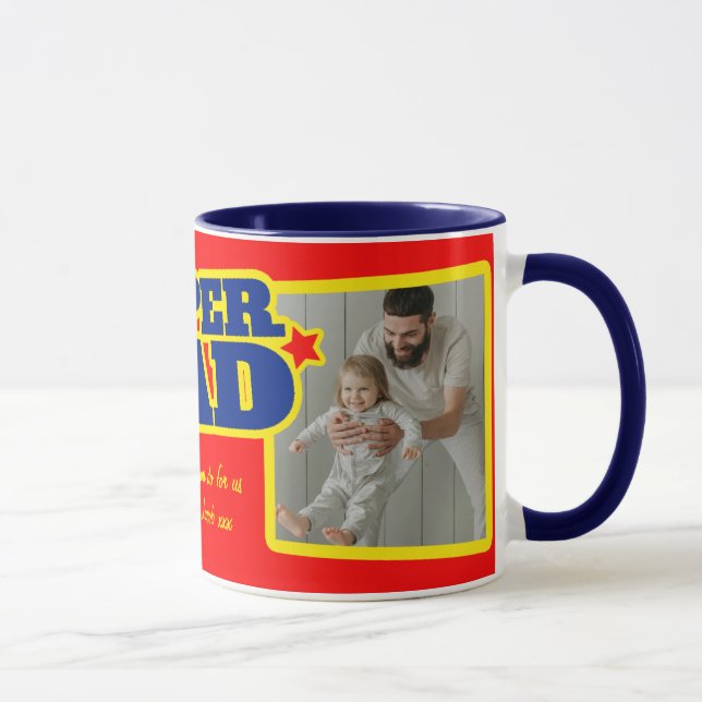 Super Vater fügt 2 Fotos rote Tasse hinzu (Rechts)