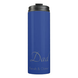 Super-Vater-Geschenk - Minimalistisch Blau und Sil Thermosbecher