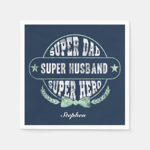 Super Vater Husband Helden Fathers Day Custom Serviette