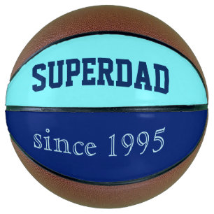 Super Vater in Neonblau und Dunkelblau Basketball