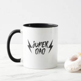 Super Vater Lightning Bolt Black Super Tasse