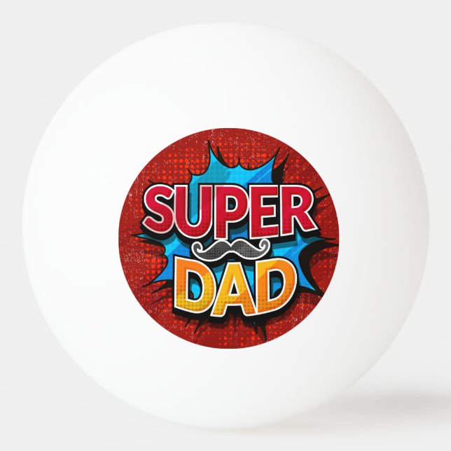Super Vater Mustache Modern Grunge Tischtennisball (Vorderseite)
