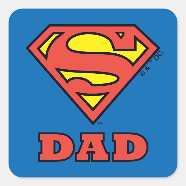 Super Vater Quadratischer Aufkleber (Vorderseite)