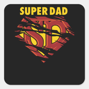 Super Vater Quadratischer Aufkleber