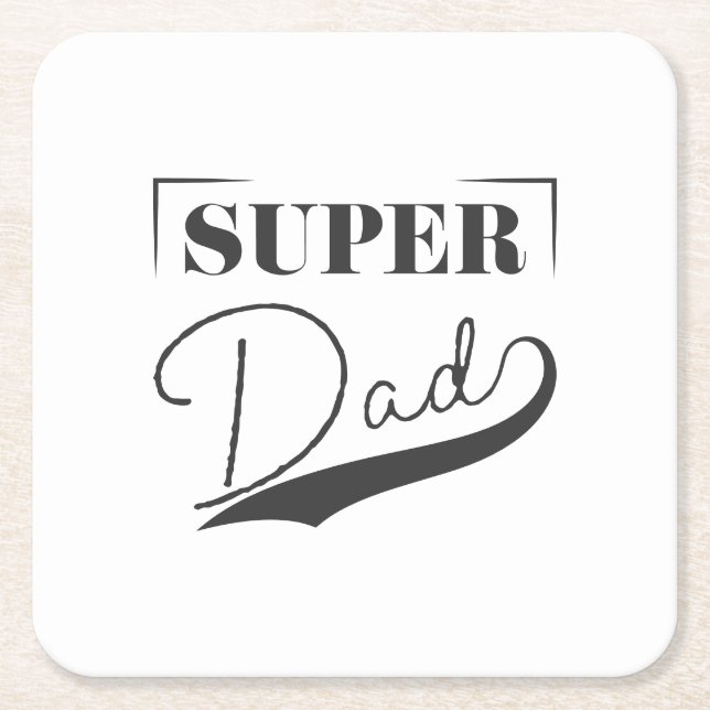 Super Vater Rechteckiger Pappuntersetzer (Vorderseite)