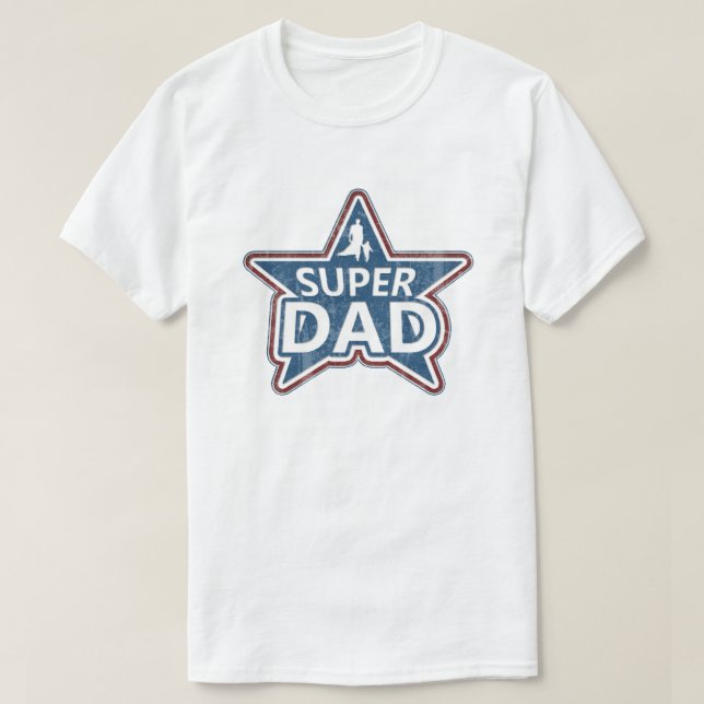 Super Vater Red White und Blue T-Shirt (Design vorne)