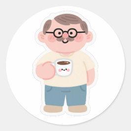 👨 Super Vater Runder Aufkleber