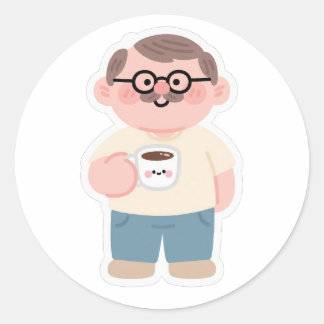 👨 Super Vater Runder Aufkleber