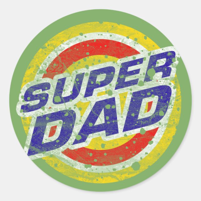 Super Vater Runder Aufkleber (Vorderseite)