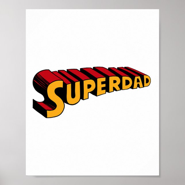 Super Vater Superdad Funny Superhero Vater Poster (Vorne)