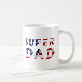 Super Vater und die amerikanische Flagge Kaffeetasse