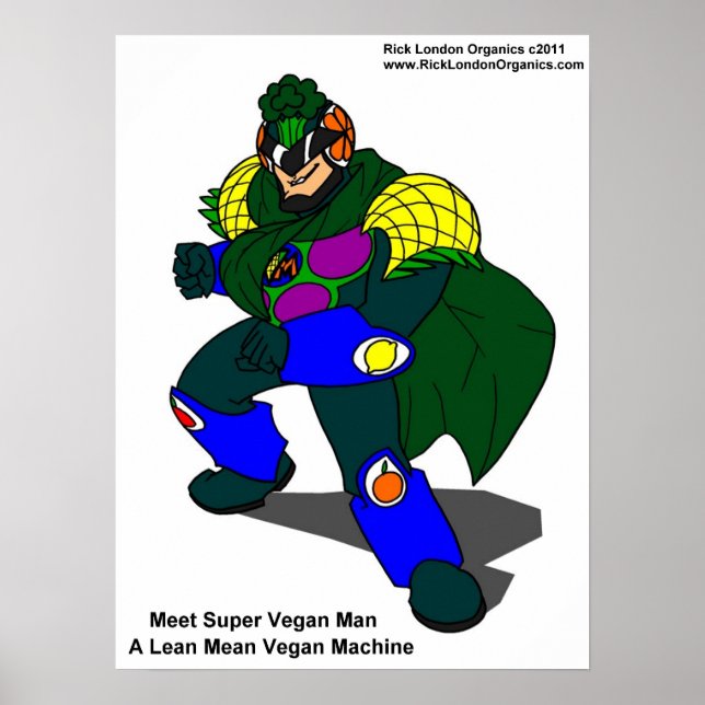 Super Vegan Man (Unser Maskottchen) Poster (Vorne)