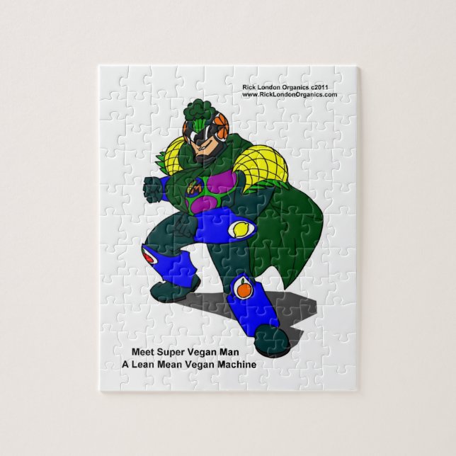Super Veganer Mann (unser Maskottchen) Jigsaw Puzz (Vertikal)