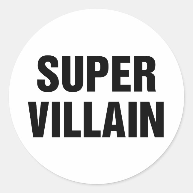 Super Villain Runder Aufkleber (Vorderseite)