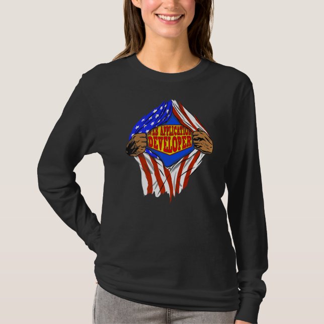 Super Web Application Developer Hero Job T-Shirt (Vorderseite)