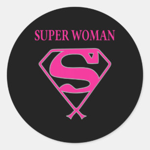 Super Woman (Brustkrebs-Bewusstsein) Runder Aufkleber