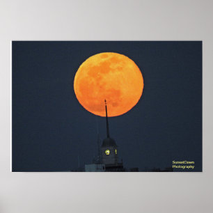 Super Worm Moon Rise Poster