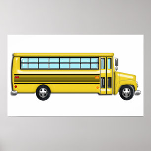 Super Yellow School Bus Poster