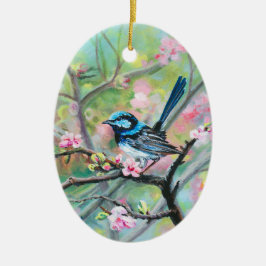 Superb Fairy Wren - Keramik Ornament