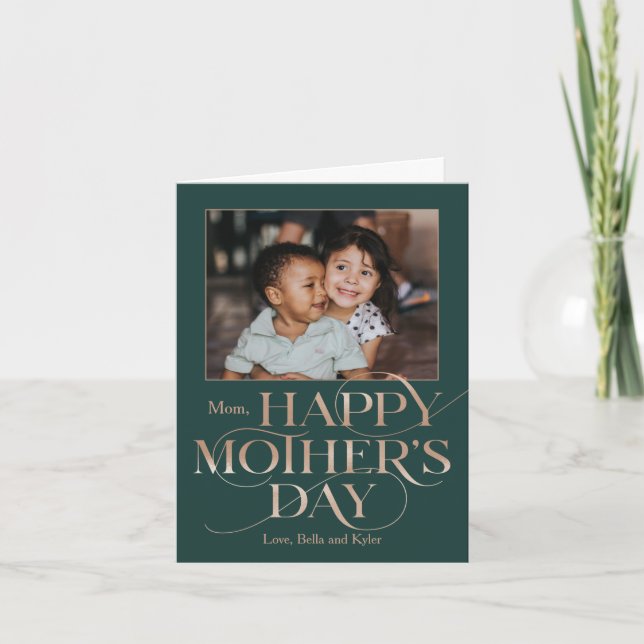 Superb Swirl Happy Mother's Day Foto Card Karte (Vorderseite)