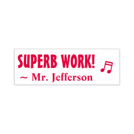 "SUPERB WORK!" + Teacher's Name Rubber Briefmarke Permastempel