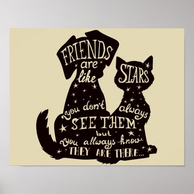 Superbe affiche de citation "Les amis sont comme l (Devant)