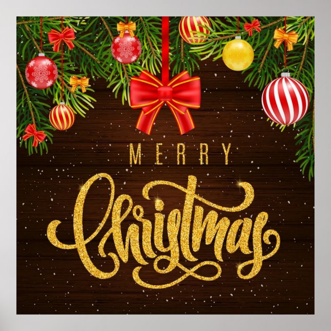 Superbe affiche de Parties scintillant de Noël (Devant)