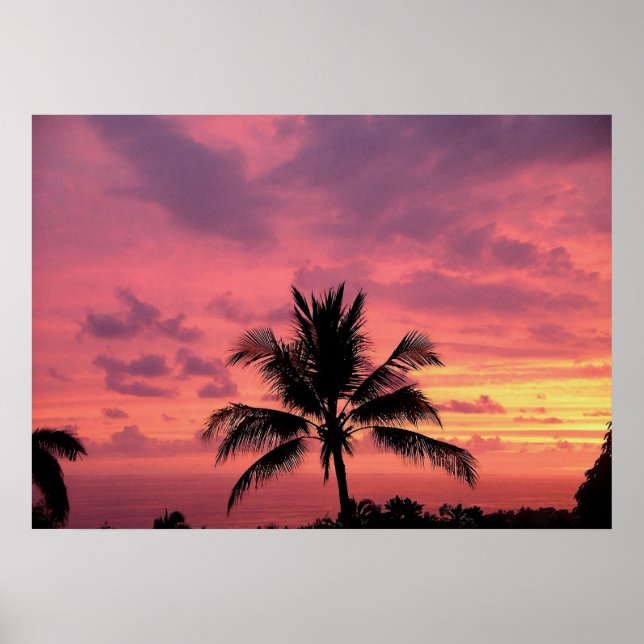 Superbe affiche Hawaiian Sunset Semi-Gloss Imprime (Devant)