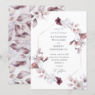 superbe aquarelle chute Faire-part de mariage flor
