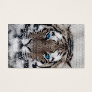 Superbe beau tigre yeux bleus vitrail