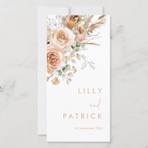 Superbe Boho Floral Wedding Programme