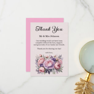 Superbe Carte de remerciements Mariage Floral